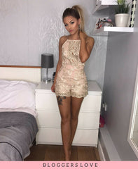 Nude/Gold Playsuit
