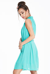 Aqua Grecian Dress