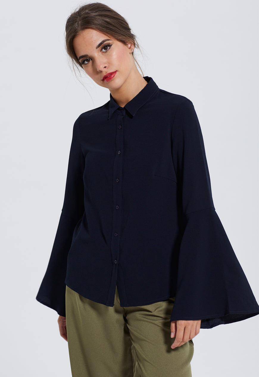 Exaggerated cuff blouse