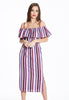 Stripe Bardot Midi dress